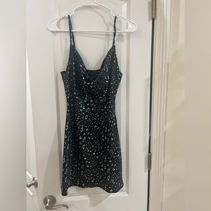 Black & white cheetah slip dress